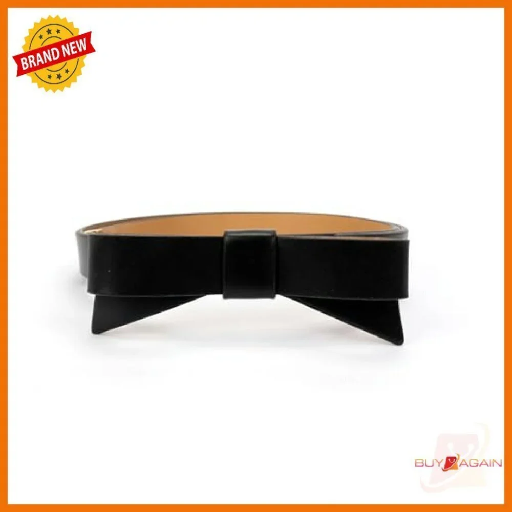 Leather Bow Belt Adjustable Pinhole Closure Formal Casual Accessory